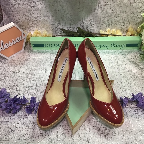 Chinese Laundry red patent leather heels - Picture 2 of 15